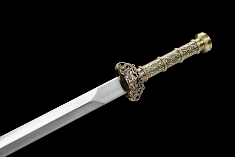 汉剑,汉剑图片,龙泉正则刀剑,青铜色饕餮镂空汉剑|不锈钢